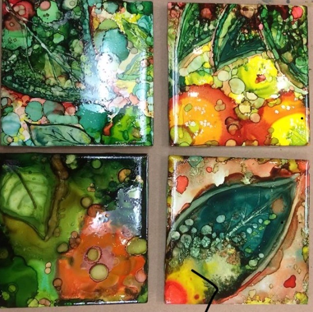 Alcohol Ink Tiles